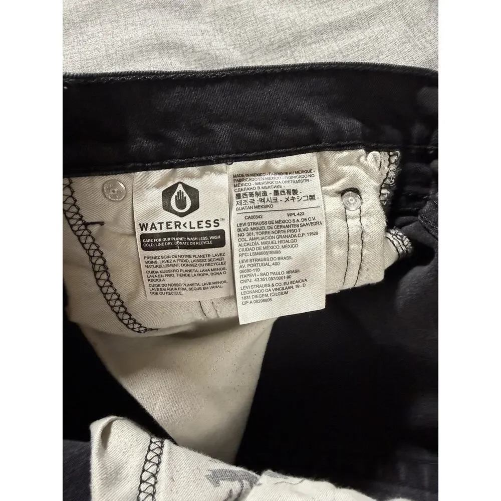 Levi's 514 Straight Jeans Mens 32x34 Faded Black Denim Long Inseam Tall